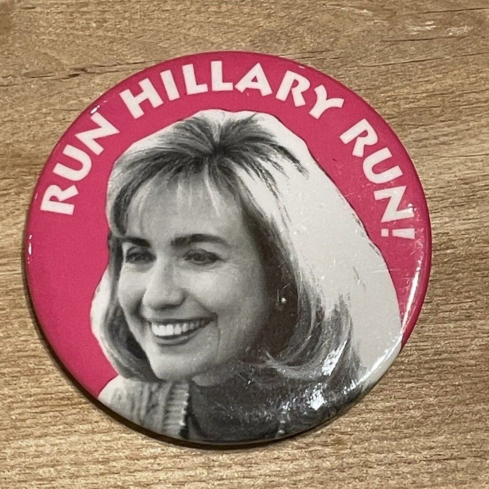 Hillary Clinton New York  Pin button political Presidential Government Run